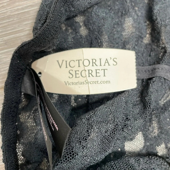 NWT Victoria’s Secret Low Rise Hiphugger Cotton Panty Ruched Lace Back Black S - Picture 13 of 13